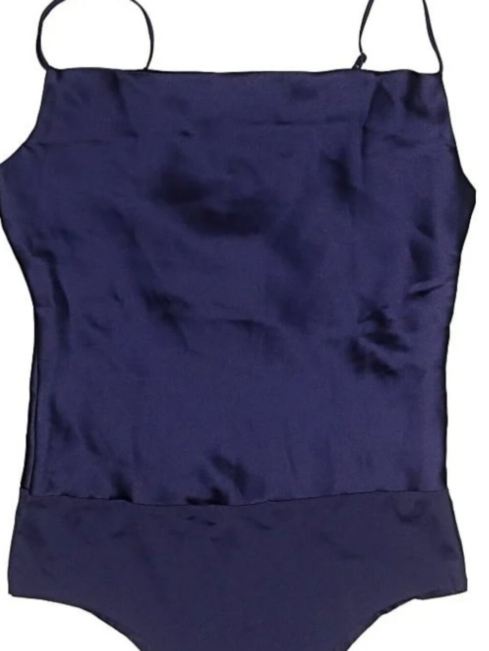 House of Harlow 1960 Cowl Neck Bodysuit Womens Size XS Navy Blue Satin Y2K Style